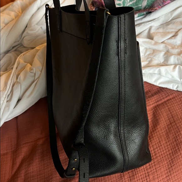 Madewell medium transport Black Leather Tote Bag - Picture 4 of 8